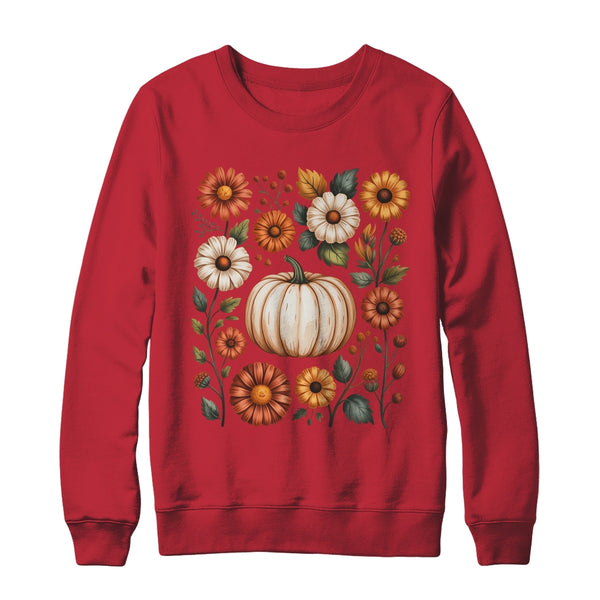 Pumpkin Season Wildflower Thanksgiving Autumn Fall Leaves Shirt Sweatshirt Crewneck Sweatshirt Red 600x.jpg