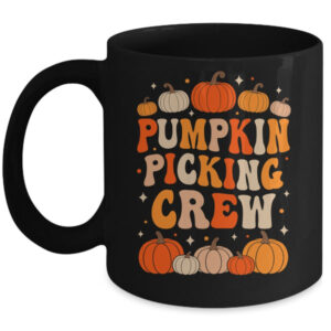 Groovy Pumpkin Picking Crew Matching Family Group Autumn Mug 11oz Mug Black front 600x.jpg