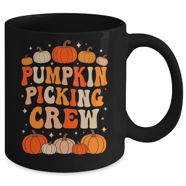 Groovy Pumpkin Picking Crew Matching Family Group Autumn Mug 11oz Mug Black back 600x.jpg