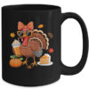 Turkey Drinking Coffee Bow Thanksgiving Womens Turkey Day Mug 15oz Mug Black back 600x.jpg