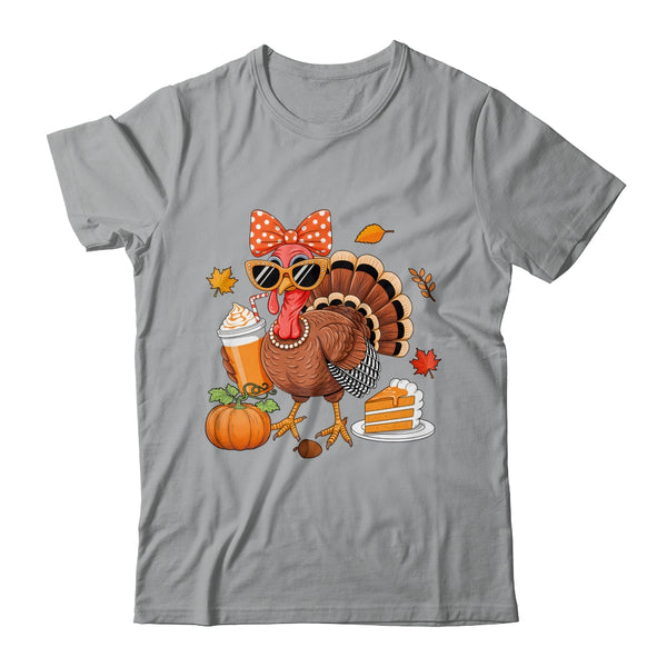 Turkey Drinking Coffee Bow Thanksgiving Womens Turkey Day Shirt Sweatshirt Classic T Shirt Sport Grey 600x.jpg