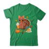 Turkey Drinking Coffee Bow Thanksgiving Womens Turkey Day Shirt Sweatshirt Classic T Shirt Irish Green 600x.jpg