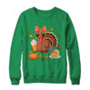 Turkey Drinking Coffee Bow Thanksgiving Womens Turkey Day Shirt Sweatshirt Crewneck Sweatshirt Irish Green 600x.jpg