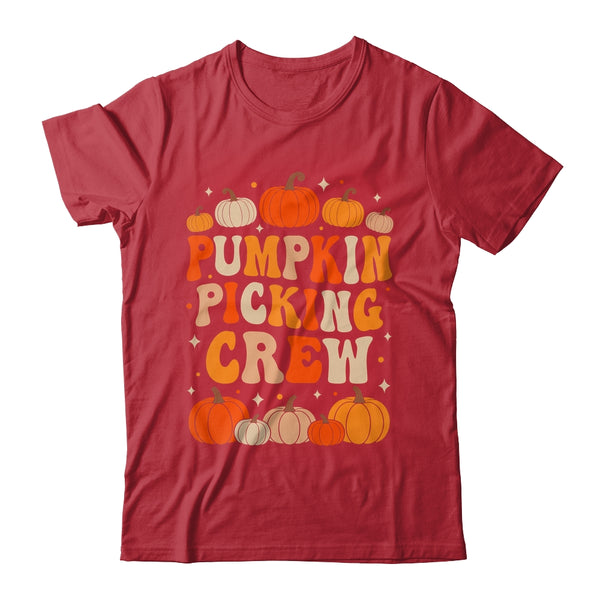 Groovy Pumpkin Picking Crew Matching Family Group Autumn Shirt Sweatshirt Classic T Shirt Red 600x.jpg
