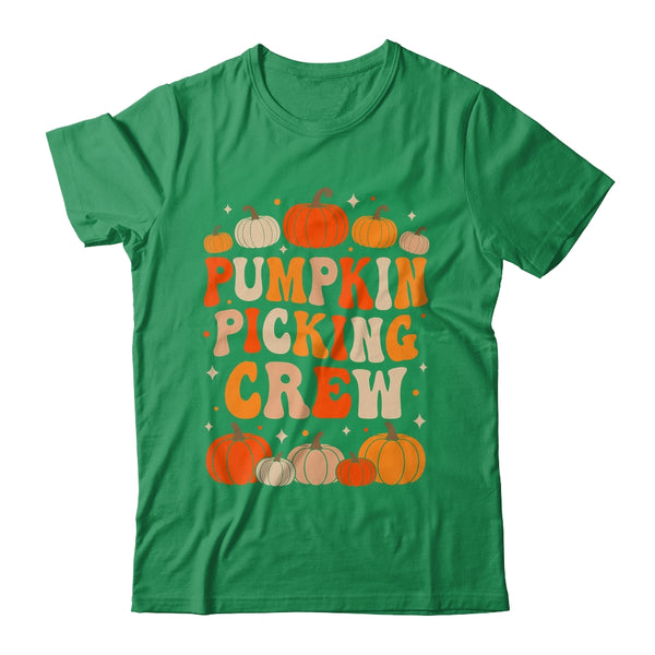Groovy Pumpkin Picking Crew Matching Family Group Autumn Shirt Sweatshirt Classic T Shirt Irish Green 600x.jpg