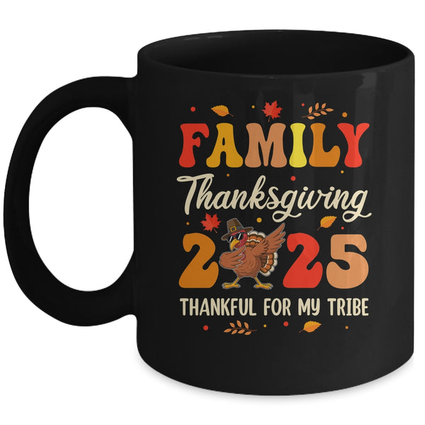 Family Thanksgiving 2025 Crew Dabbing Turkey Group Matching Mug 11oz Mug Black front 600x.jpg