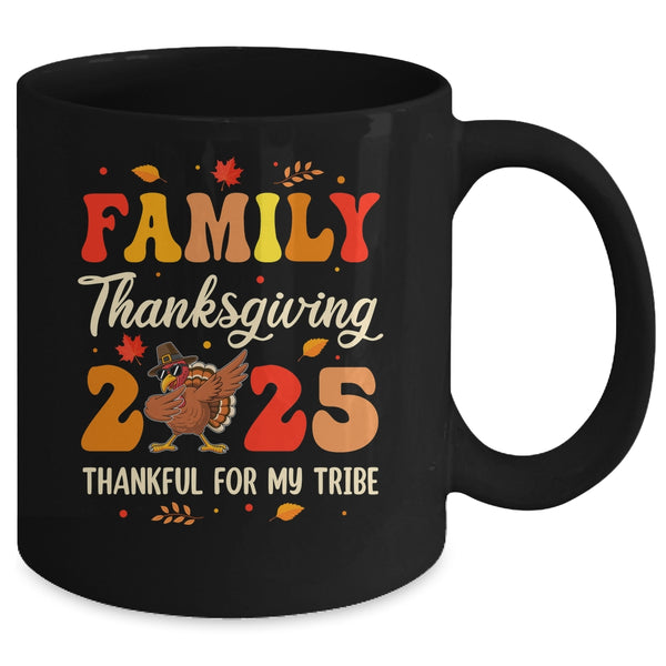 Family Thanksgiving 2025 Crew Dabbing Turkey Group Matching Mug 11oz Mug Black back 600x.jpg