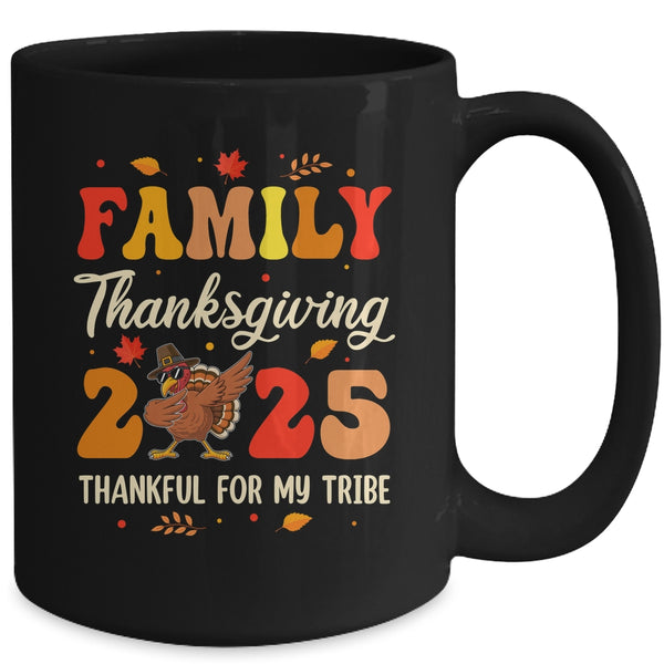 Family Thanksgiving 2025 Crew Dabbing Turkey Group Matching Mug 15oz Mug Black back 600x.jpg
