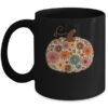 Pumpkin Floral Autumn Fall Season Wildflower Thanksgiving Mug 11oz Mug Black front 600x.jpg