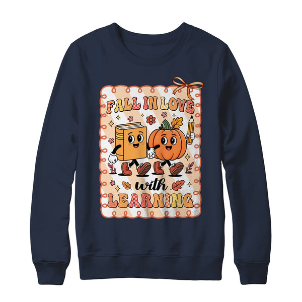Pumpkin Teacher Preppy Fall In Love With Learning Autumn Shirt Sweatshirt Crewneck Sweatshirt Navy 600x.jpg