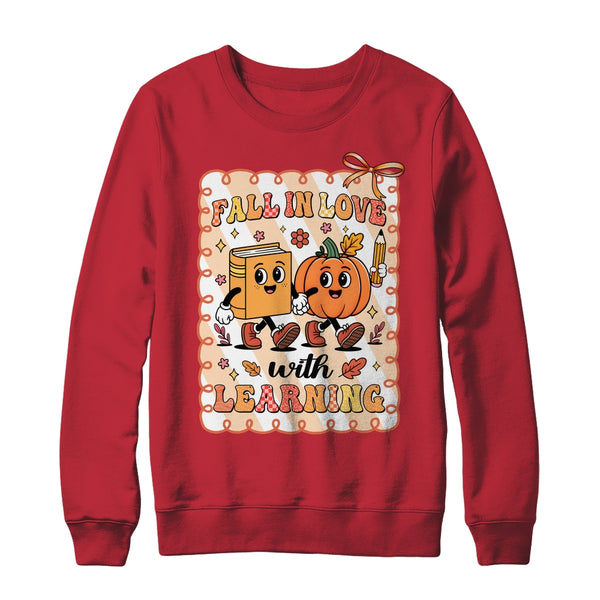 Pumpkin Teacher Preppy Fall In Love With Learning Autumn Shirt Sweatshirt Crewneck Sweatshirt Red 600x.jpg