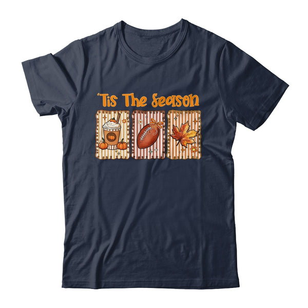 Tis The Season Retro Football Mom Coquette Bow Fall Autumn Shirt Sweatshirt Classic T Shirt Navy 600x.jpg