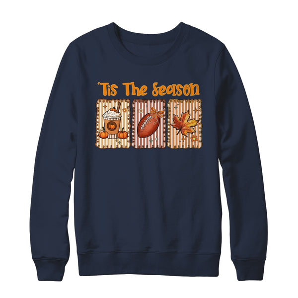 Tis The Season Retro Football Mom Coquette Bow Fall Autumn Shirt Sweatshirt Crewneck Sweatshirt Navy 600x.jpg