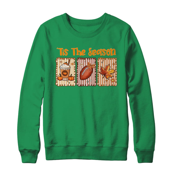 Tis The Season Retro Football Mom Coquette Bow Fall Autumn Shirt Sweatshirt Crewneck Sweatshirt Irish Green 600x.jpg