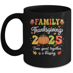 Family Thanksgiving 2025 Thanksgiving Crew Turkey Matching Mug 11oz Mug Black front 600x.jpg
