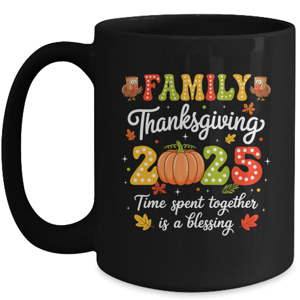 Family Thanksgiving 2025 Thanksgiving Crew Turkey Matching Mug 15oz Mug Black front 600x.jpg