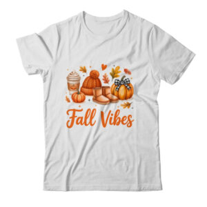 Fall Vibes Pumpkin Spice Latte Autumn For Kids Womens Shirt Hoodie Classic T Shirt White 600x.jpg