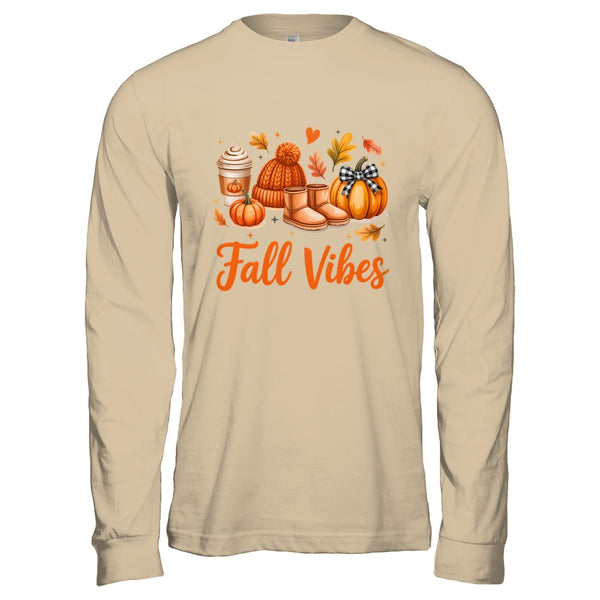 Fall Vibes Pumpkin Spice Latte Autumn For Kids Womens Shirt Hoodie Long Sleeve T Shirt Sand 600x.jpg