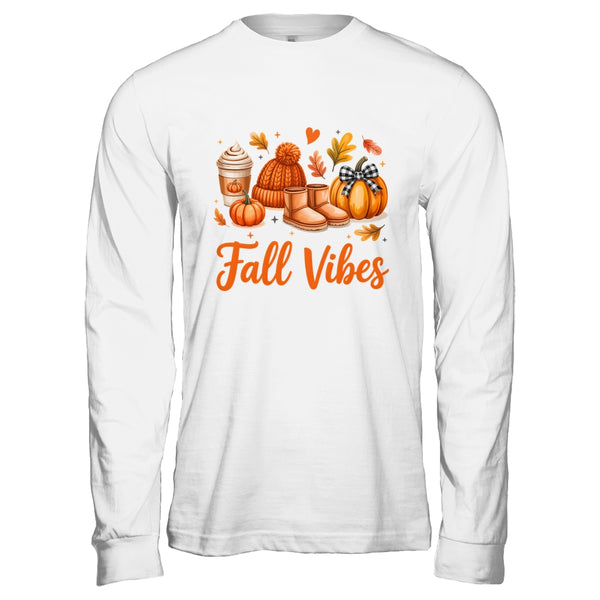 Fall Vibes Pumpkin Spice Latte Autumn For Kids Womens Shirt Hoodie Long Sleeve T Shirt White 600x.jpg