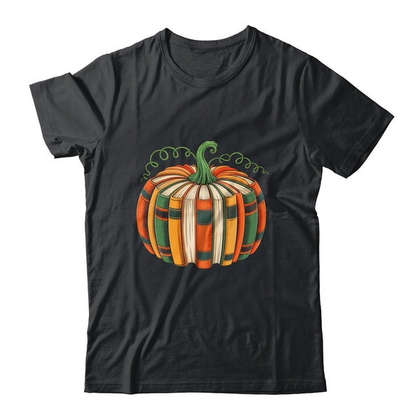 Fall Book Pumpkin Retro Reading Book Halloween Teacher Shirt Hoodie Classic T Shirt Black 600x.jpg