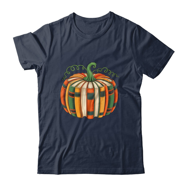 Fall Book Pumpkin Retro Reading Book Halloween Teacher Shirt Hoodie Classic T Shirt Navy 600x.jpg