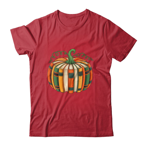 Fall Book Pumpkin Retro Reading Book Halloween Teacher Shirt Hoodie Classic T Shirt Red 600x.jpg