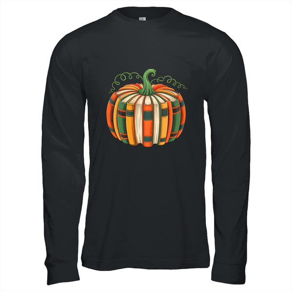 Fall Book Pumpkin Retro Reading Book Halloween Teacher Shirt Hoodie Long Sleeve T Shirt Black 600x.jpg