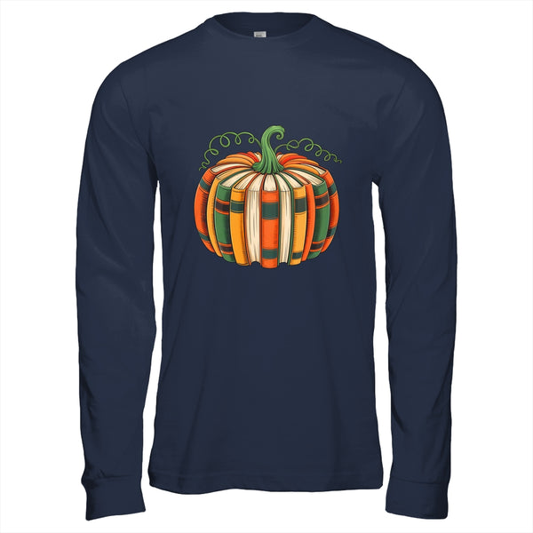 Fall Book Pumpkin Retro Reading Book Halloween Teacher Shirt Hoodie Long Sleeve T Shirt Navy 600x.jpg