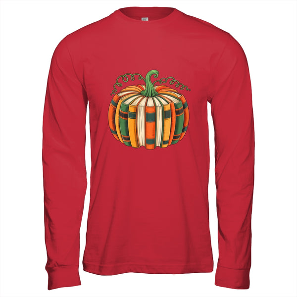 Fall Book Pumpkin Retro Reading Book Halloween Teacher Shirt Hoodie Long Sleeve T Shirt Red 600x.jpg
