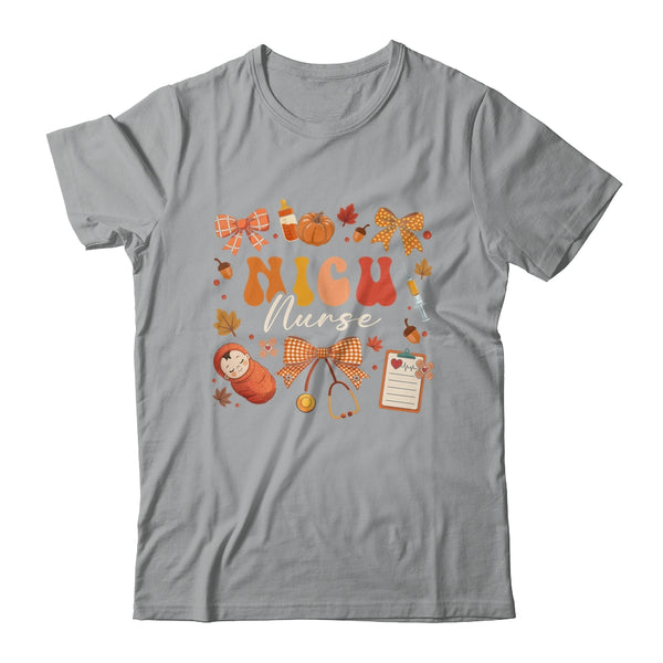 Funny Fall Coquette Bow NICU Nurse Day Appreciation Women Shirt Sweatshirt Classic T Shirt Sport Grey 600x.jpg