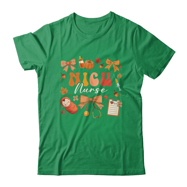 Funny Fall Coquette Bow NICU Nurse Day Appreciation Women Shirt Sweatshirt Classic T Shirt Irish Green 600x.jpg
