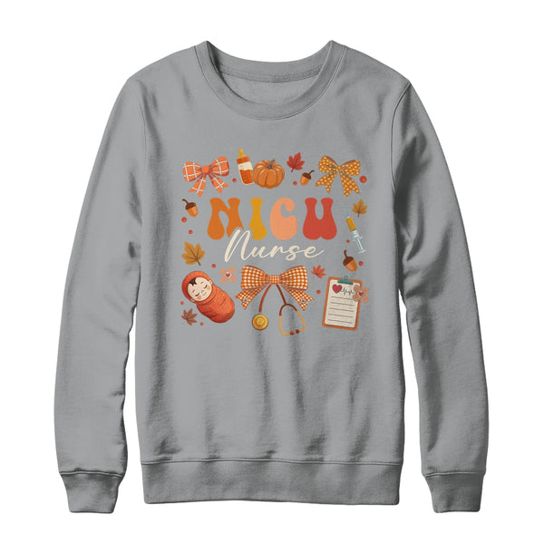 Funny Fall Coquette Bow NICU Nurse Day Appreciation Women Shirt Sweatshirt Crewneck Sweatshirt Sport Grey 600x.jpg