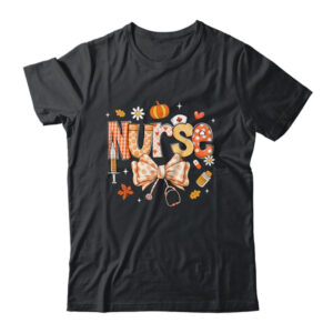 Retro Pumpkin Nurse Life Stethoscope Fall Autumn Funny Nurse Shirt Sweatshirt Classic T Shirt Black 600x.jpg