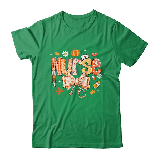Retro Pumpkin Nurse Life Stethoscope Fall Autumn Funny Nurse Shirt Sweatshirt Classic T Shirt Irish Green 600x.jpg