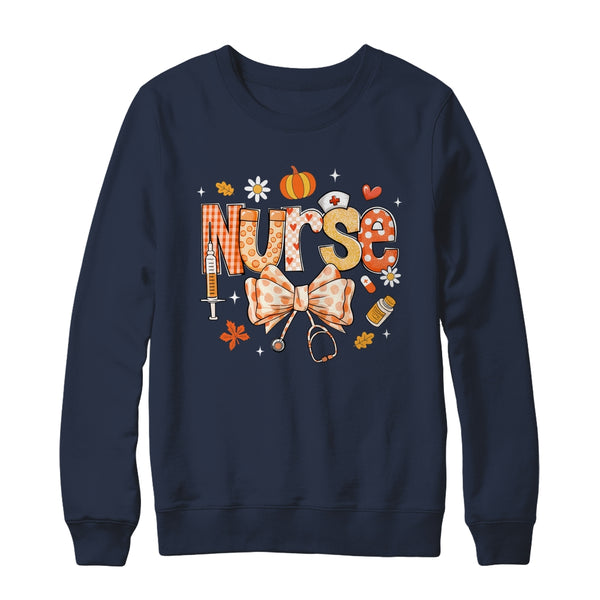 Retro Pumpkin Nurse Life Stethoscope Fall Autumn Funny Nurse Shirt Sweatshirt Crewneck Sweatshirt Navy 600x.jpg