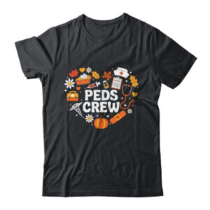 PEDS Crew Nurse Fall Heart Pediatric Pumpkin Thanksgiving Shirt Sweatshirt Classic T Shirt Black 600x.jpg