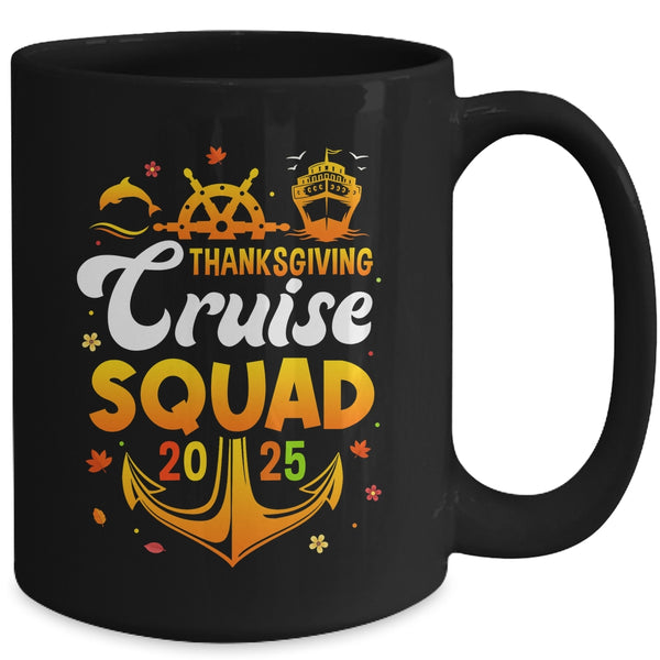 Thanksgiving Cruise Squad Matching Family Vacation 2025 Trip Mug 15oz Mug Black back 600x.jpg