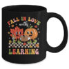 Retro Fall In Love With Learning Autumn Pumpkin Teacher Kids Mug 11oz Mug Black back 600x.jpg