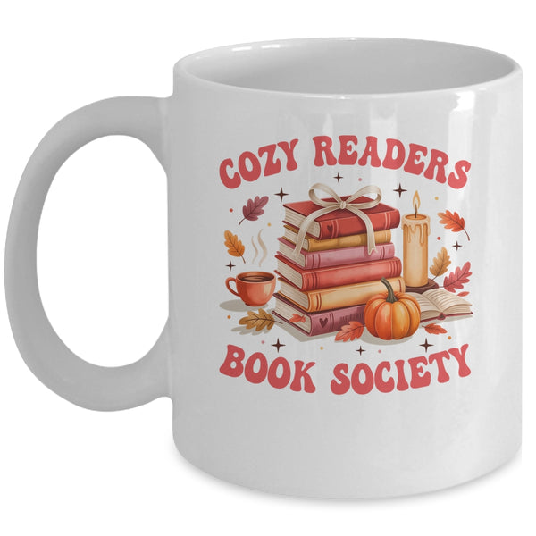 Cozy Readers Book Society Autumn Reading Book Lover Girl Mug 11oz Mug White front 600x.jpg