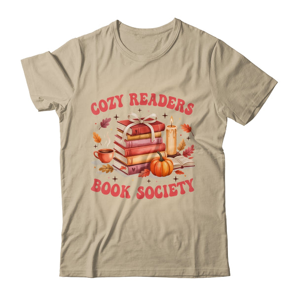 Cozy Readers Book Society Autumn Reading Book Lover Girl Shirt Sweatshirt Classic T Shirt Sand 600x.jpg