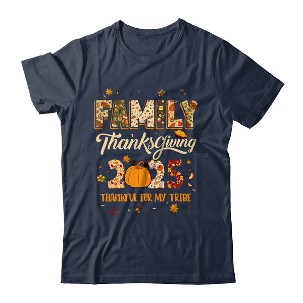 Family Thanksgiving 2025 Thankful For My Tribe Group Autumn Shirt Sweatshirt Classic T Shirt Navy 600x.jpg