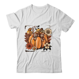 Floral Fall Pumpki Boho Pumpkin Coquette Vintage Autumn Shirt Sweatshirt Classic T Shirt White 600x.jpg