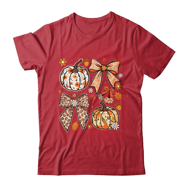 Floral Pumpkin Floral Coquette Fall Pumpkin Autumn Girly Shirt Sweatshirt Classic T Shirt Red 600x.jpg