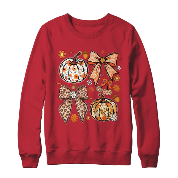Floral Pumpkin Floral Coquette Fall Pumpkin Autumn Girly Shirt Sweatshirt Crewneck Sweatshirt Red 600x.jpg