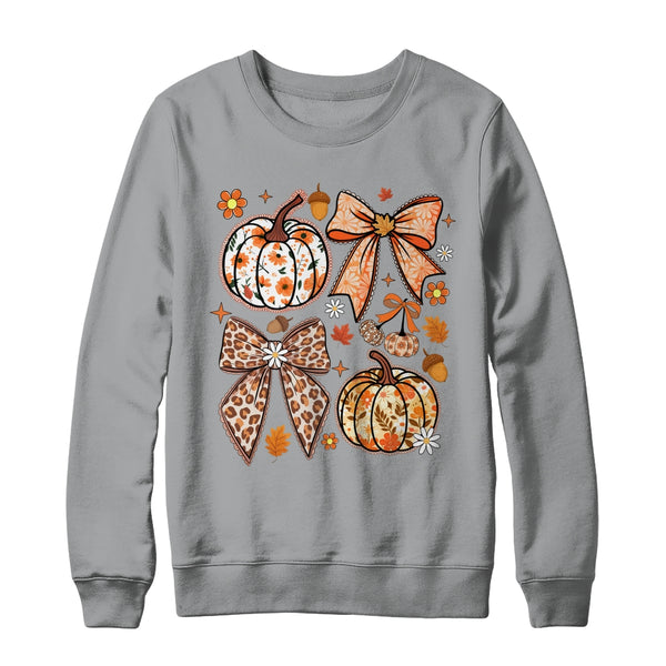 Floral Pumpkin Floral Coquette Fall Pumpkin Autumn Girly Shirt Sweatshirt Crewneck Sweatshirt Sport Grey 600x.jpg