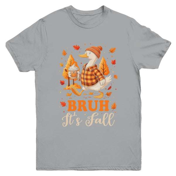 Bruh Its Fall Goose Pumpkin Spice Thanksgiving Autumn Leaves Youth Shirt Youth T Shirt Sport Grey 600x.jpg