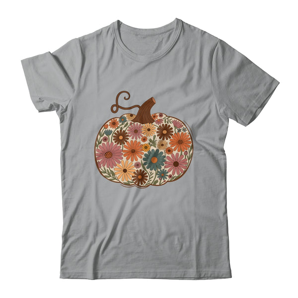 Pumpkin Floral Autumn Fall Season Wildflower Thanksgiving Shirt Sweatshirt Classic T Shirt Sport Grey 600x 1.jpg