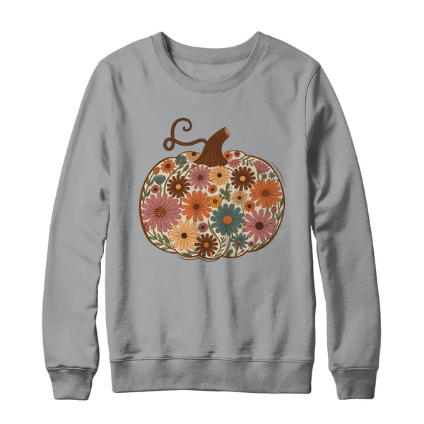 Pumpkin Floral Autumn Fall Season Wildflower Thanksgiving Shirt Sweatshirt Crewneck Sweatshirt Sport Grey 600x 1.jpg
