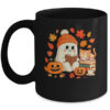 Cute Ghost Reading Book Lovers Autumn Fall Halloween Ghost Mug 11oz Mug Black front 600x.jpg