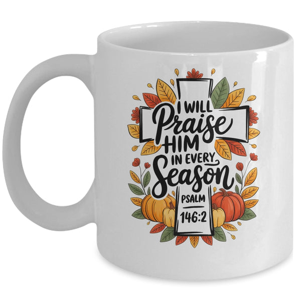 Fall Christian Cross Floral Autumn Pumpkin Bible Verse Faith Mug 11oz Mug White front 600x.jpg